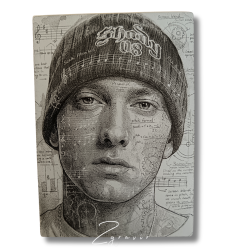 Eminem Shady vázlat stílusú fémlap gyűjtőkártya 63x89 mm