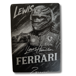 Lewis Hamilton Ferrari fémlap gyűjtőkártya 63x89 mm
