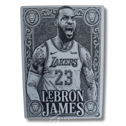 LeBron James Lakers fémlap gyűjtőkártya 63x89 mm