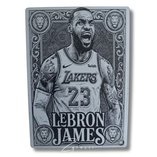 LeBron James Los Angeles Lakers fémlap gyűjtőkártya (63x89 mm)