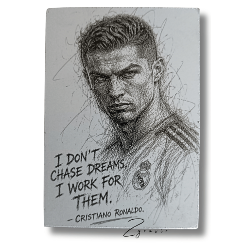 Egyedi gravírozott fém sportkártya – Cristiano Ronaldo (63x89 mm)