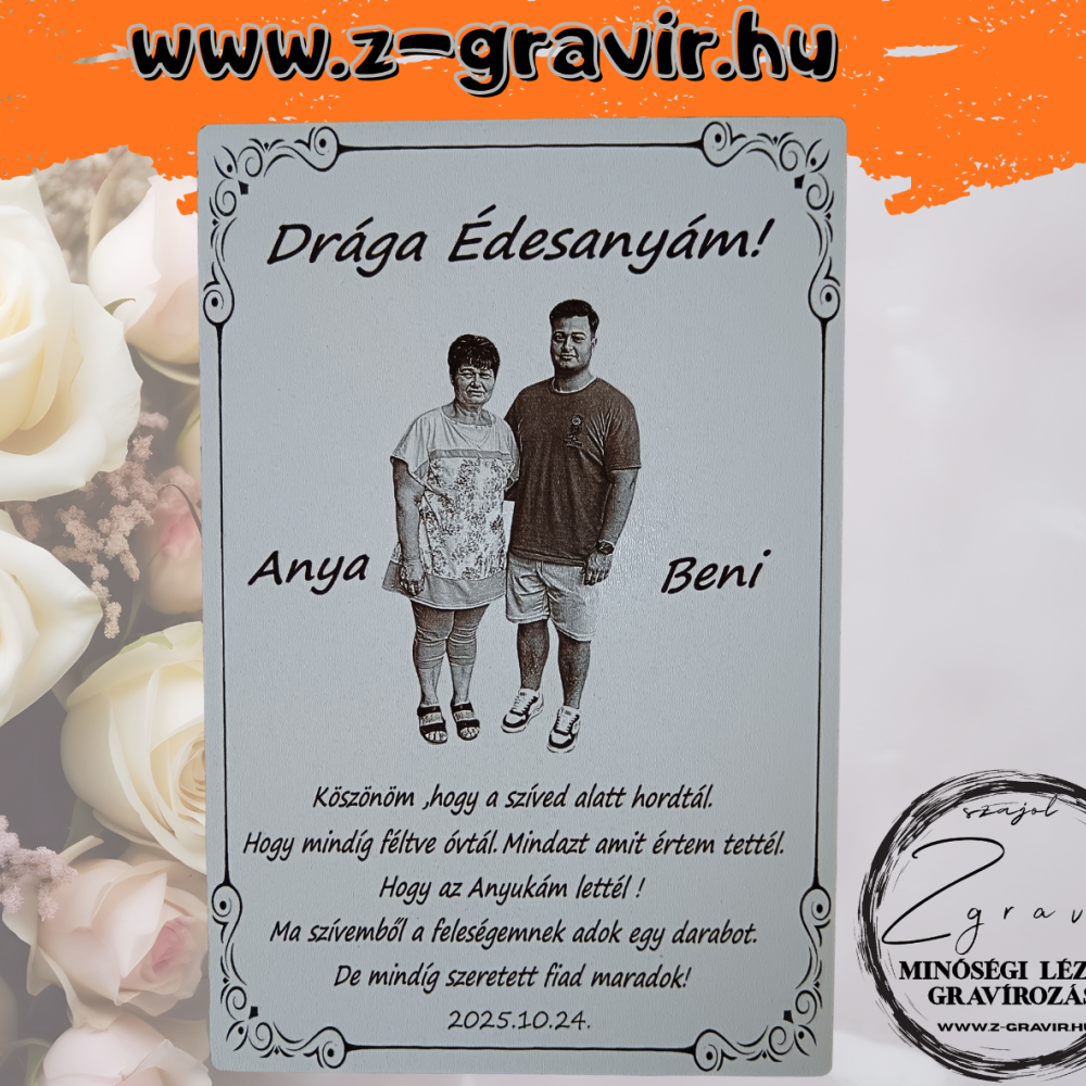 Köszönő tábla édesanyáknak