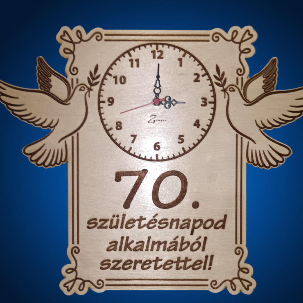Születésnapi falióra galamb motívumokkal