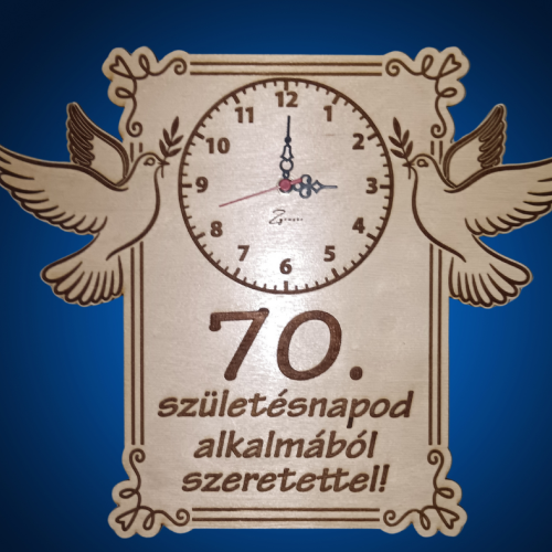 Születésnapi falióra galamb motívumokkal