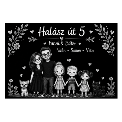 Egyedi mesés házszámtábla
