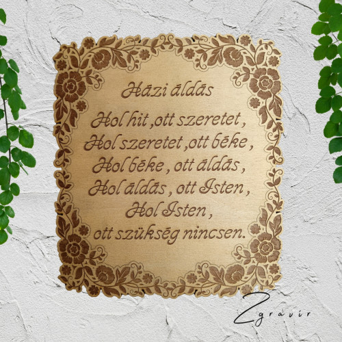 Házi áldás tábla