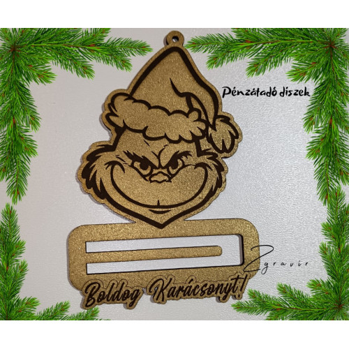 Grinch pénzátadó dísz