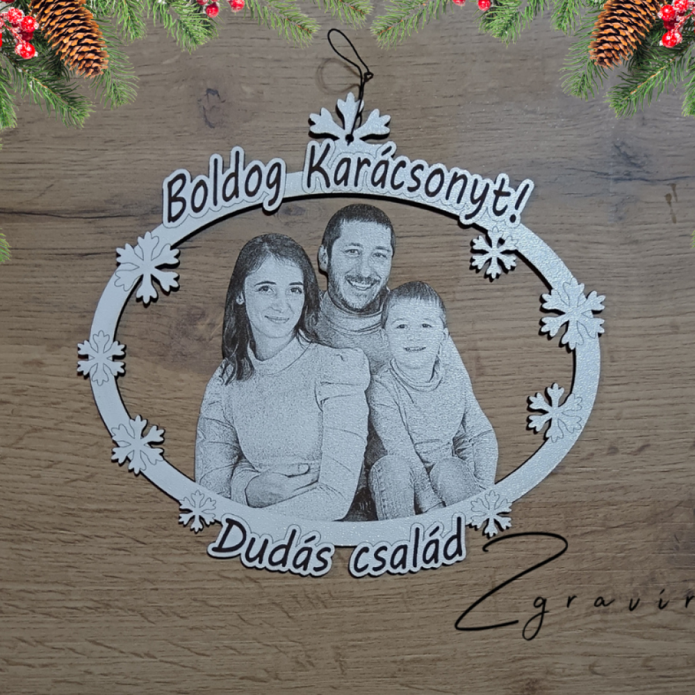 Fényképes karácsonyi dísz 