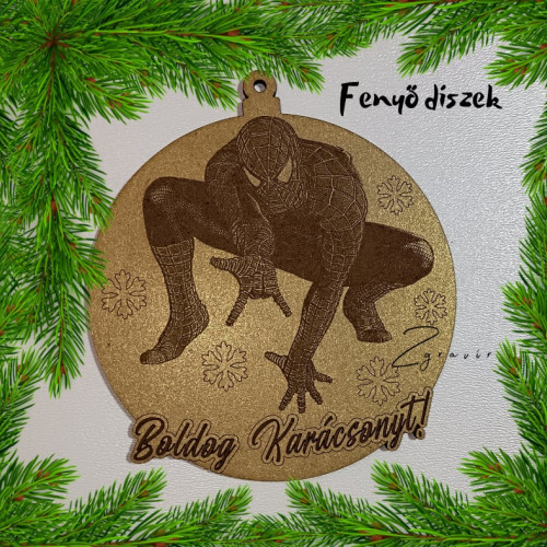Pókemberes fenyődísz