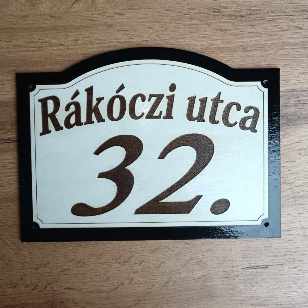 Házszámtábla 2 rétegű