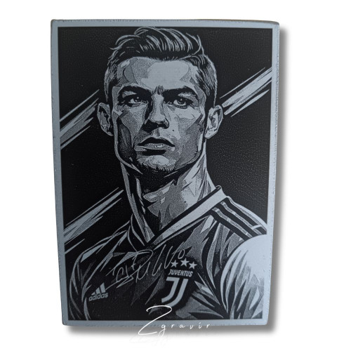 Cristiano Ronaldo Juventus fémlap gyűjtőkártya (63x89 mm)